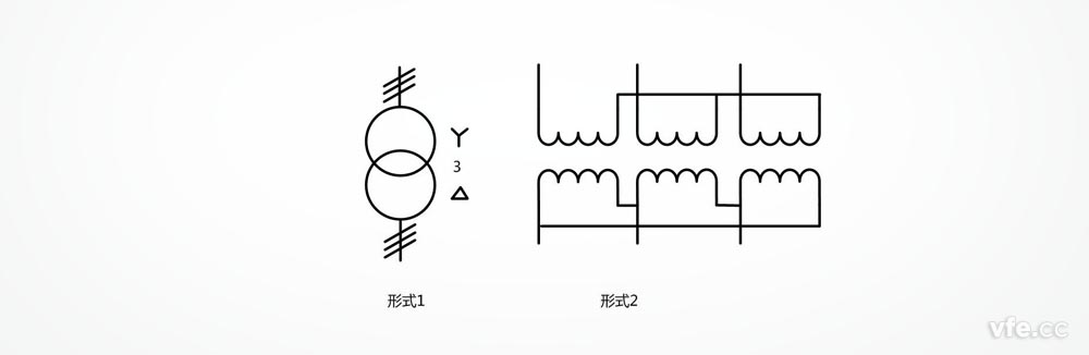 星形三角形連接的由單相變壓器組成的三相變壓器