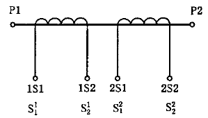 互感器有兩個二次繞組，各有自身鐵心