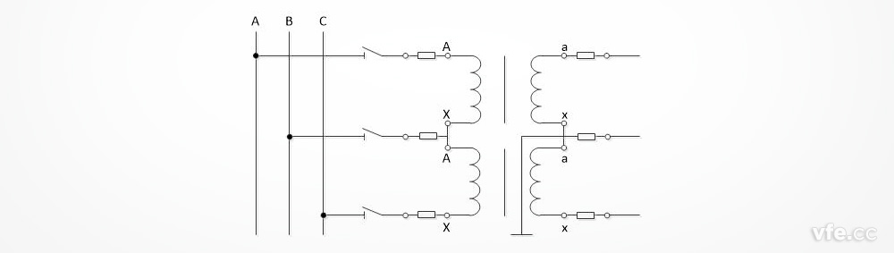 電壓互感器V/V接線圖