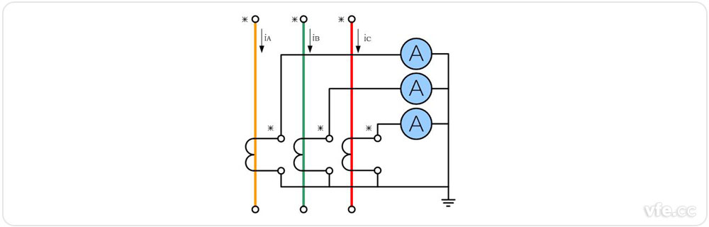 三相完全星形電流互感器接線圖
