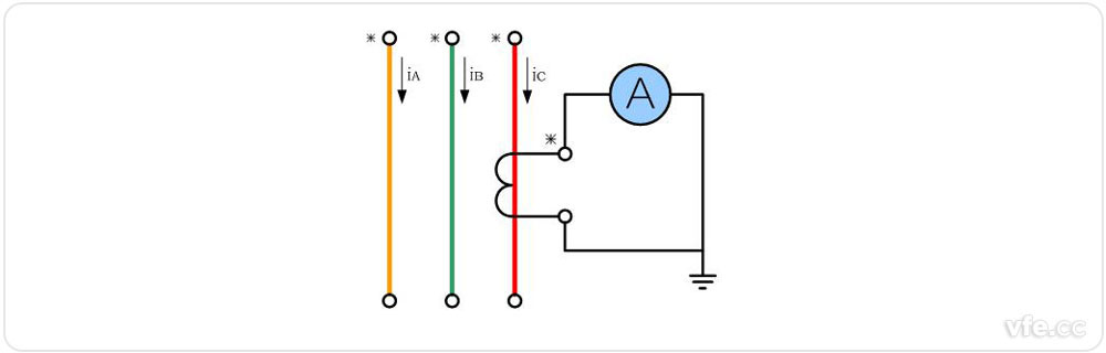 單臺電流互感器接線圖