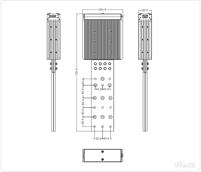 1000A、1500A、2000A刀片式SP變頻功率傳感器外形尺寸(單位：mm)