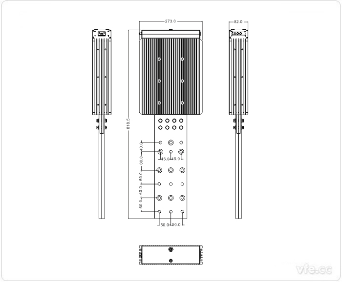 2500A、3000A、3500A刀片式SP變頻功率傳感器外形尺寸(單位：mm)