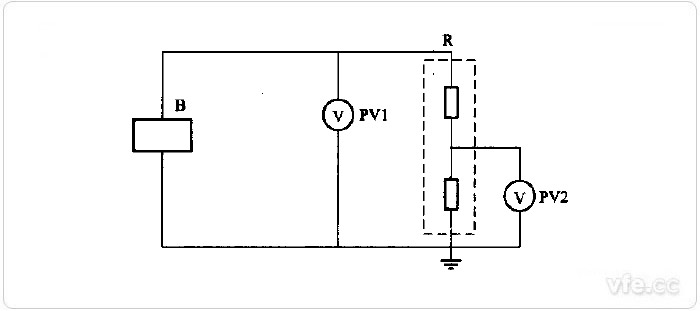 采用高壓分壓器作標準器檢定數(shù)字高壓表的線路圖