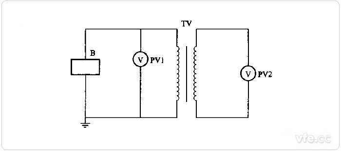 采用電壓互感器作標準器檢定數(shù)字高壓表的線路圖