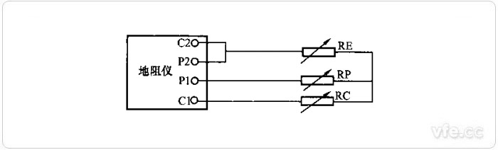 四端子接地電阻測(cè)試儀接線圖