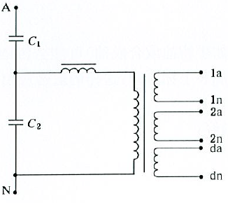 具有一個剩余電壓繞組和兩個二次繞組的單相互感器